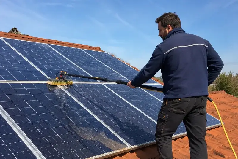 Nettoyage et entretien de panneaux solaires à la Garde