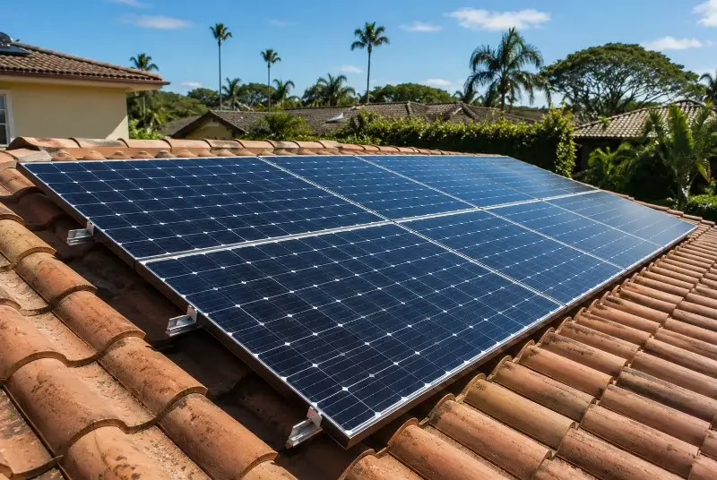 Installation de panneaux solaires à la Garde